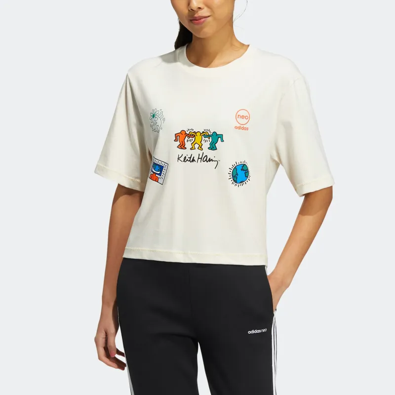 Adidas Neo x · Keith Haring Adidas Neo X Keith Haring T Shirt Women's Ecru-1