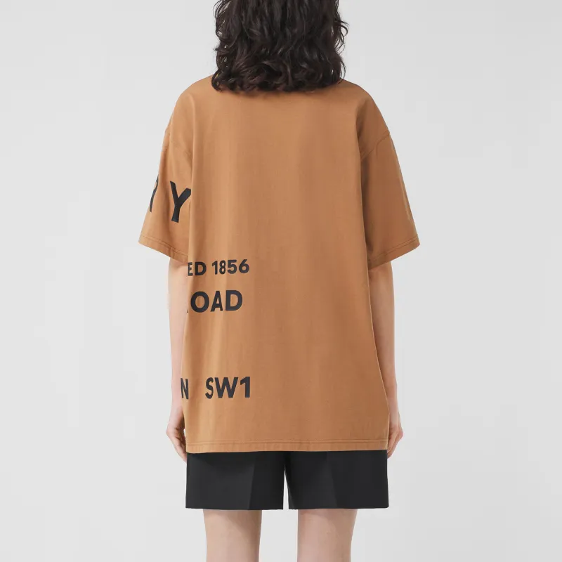 Burberry Drop Shoulder Sleeve T Shirt Women's Camel-1