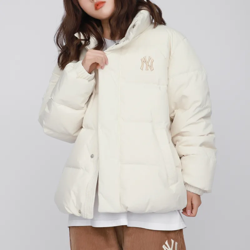 MLB Down Jacket Cropped Unisex Milk White-6