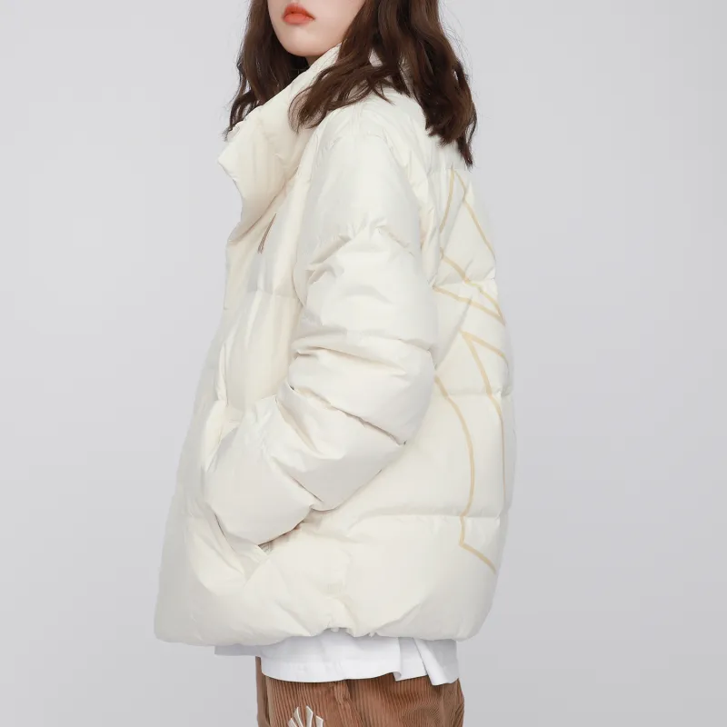 MLB Down Jacket Cropped Unisex Milk White-5