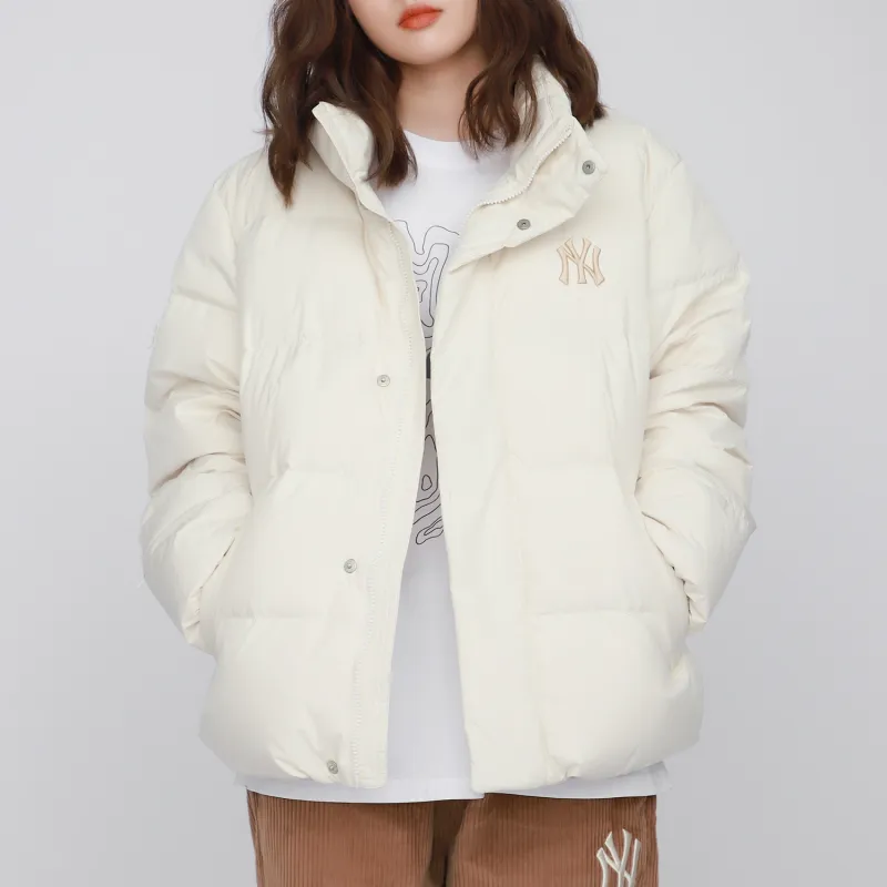 MLB Down Jacket Cropped Unisex Milk White-2
