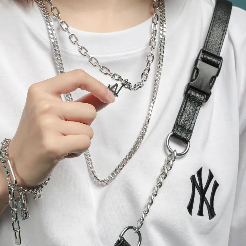 MLB Los Angeles Dodgers Necklaces Unisex Silver-5
