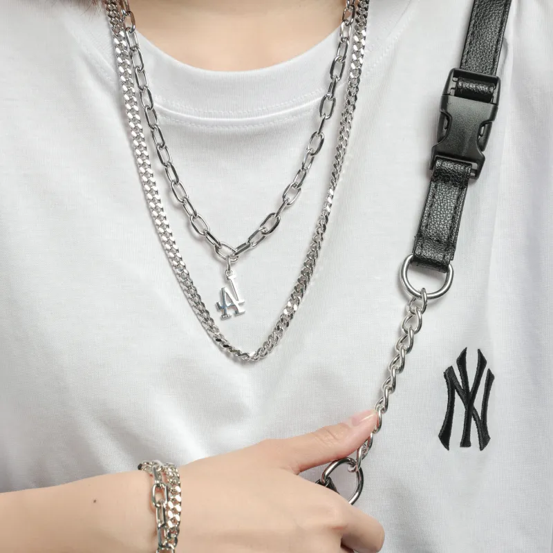 MLB Los Angeles Dodgers Necklaces Unisex Silver-4