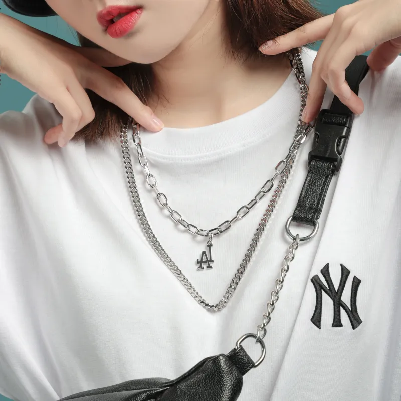 MLB Los Angeles Dodgers Necklaces Unisex Silver-3