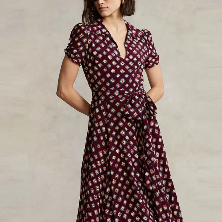Polo Ralph Lauren Short Sleeved Dress Women's Red-3