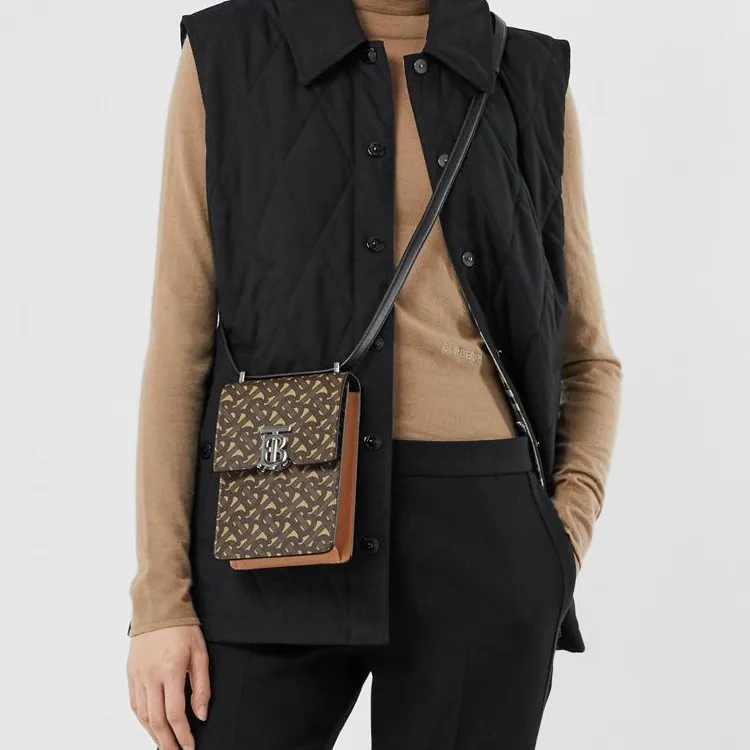 Burberry Robin Canvas Shoulder Bag Crossbody Bag Regular Women's Brown-2