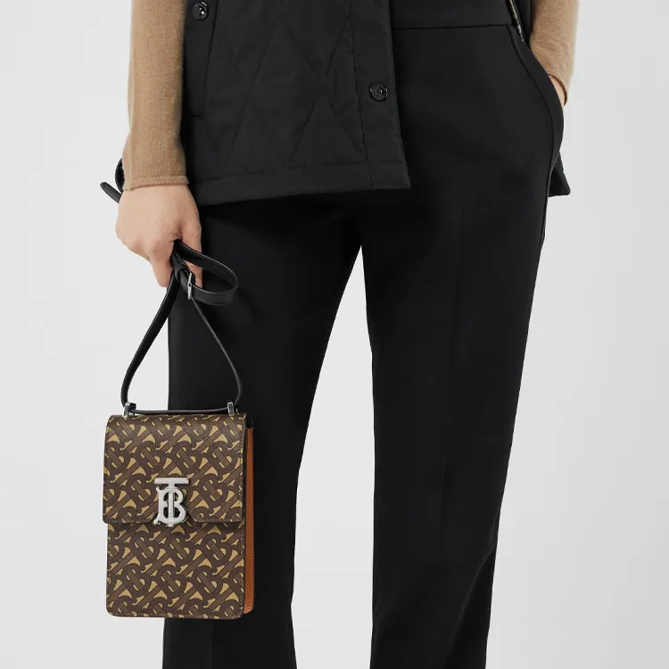 Burberry Robin Canvas Shoulder Bag Crossbody Bag Regular Women's Brown-3