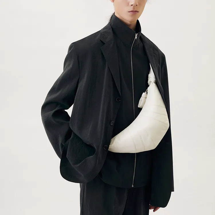 Lemaire Croissant Series Lambskin Croissant Bag, Shoulder Bag, Crossbody Bag Trumpets Unisex White-3