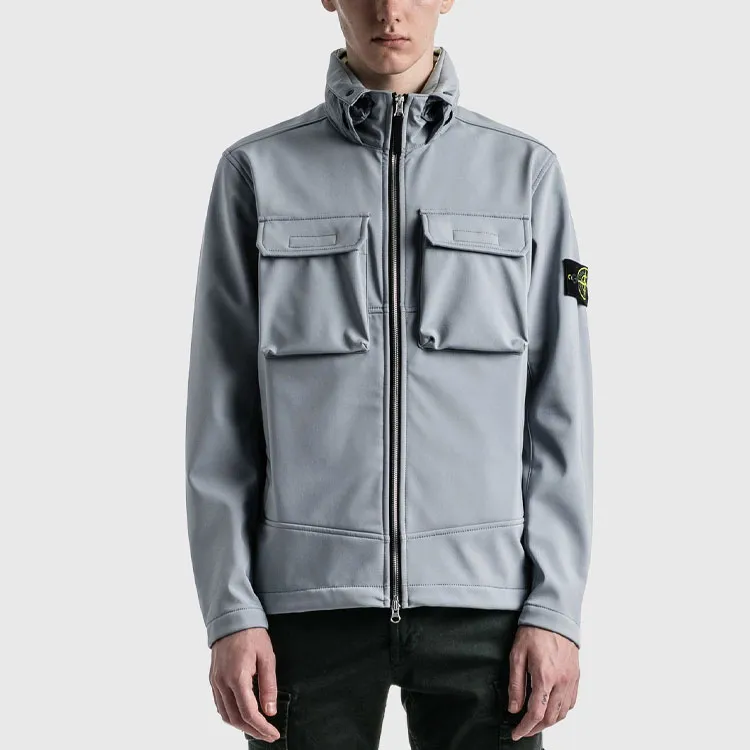 STONE ISLAND LIGHT SOFT SHELL R SERIES SOFT SHELL Jackets & Coats Men's Dusty Gray-4