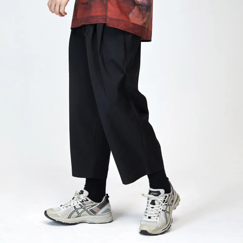 MODITEC Wide Leg Casual Pants Unisex Black-3