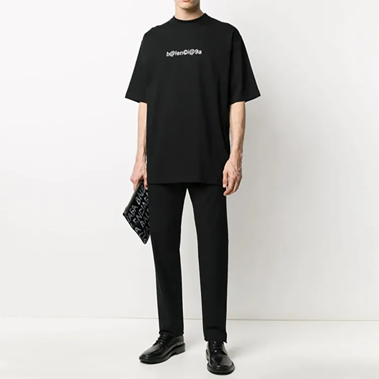 Balenciaga T Shirt Loose Fit Unisex Black-2