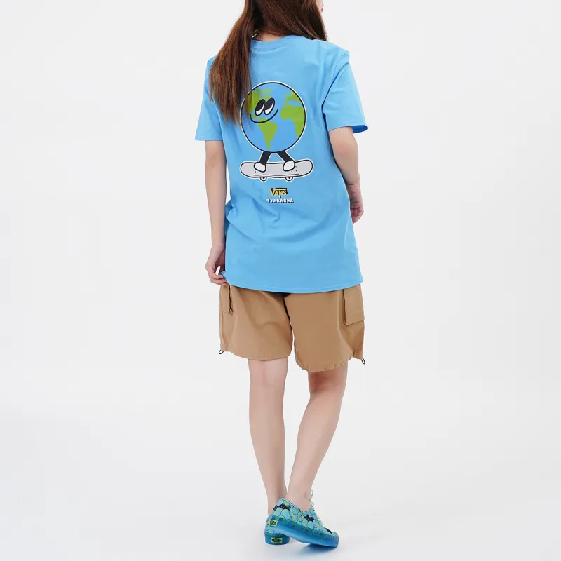 Vans x TYAKASHA Drop Shoulder Sleeve T Shirt Women's Blue-3