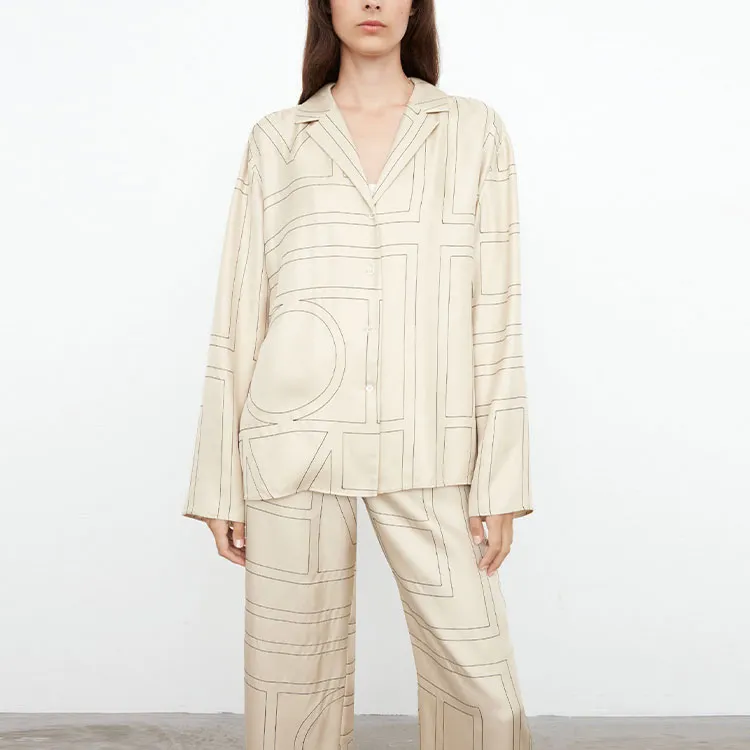 TOTEME Monogram Monogram Buttoned Pyjama Shirt-2