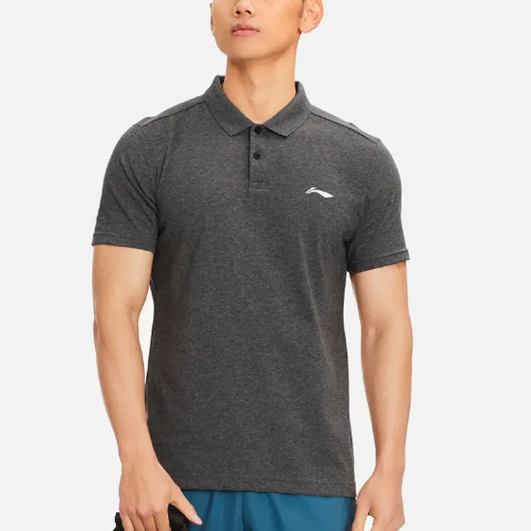 LiNing Training Series Polo Shirt Men's Dark Heather Gray-2