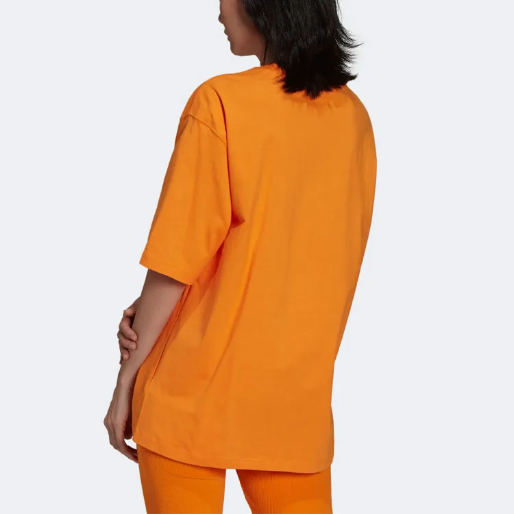 Adidas Originals Drop Shoulder Sleeve T Shirt Women's Light Orange Yellow-3
