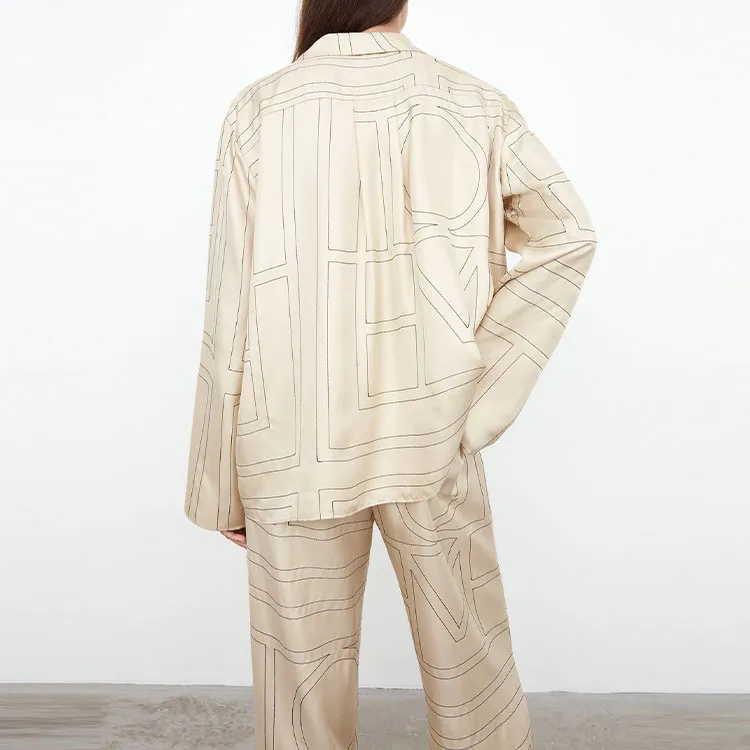 TOTEME Monogram Monogram Buttoned Pyjama Shirt-3