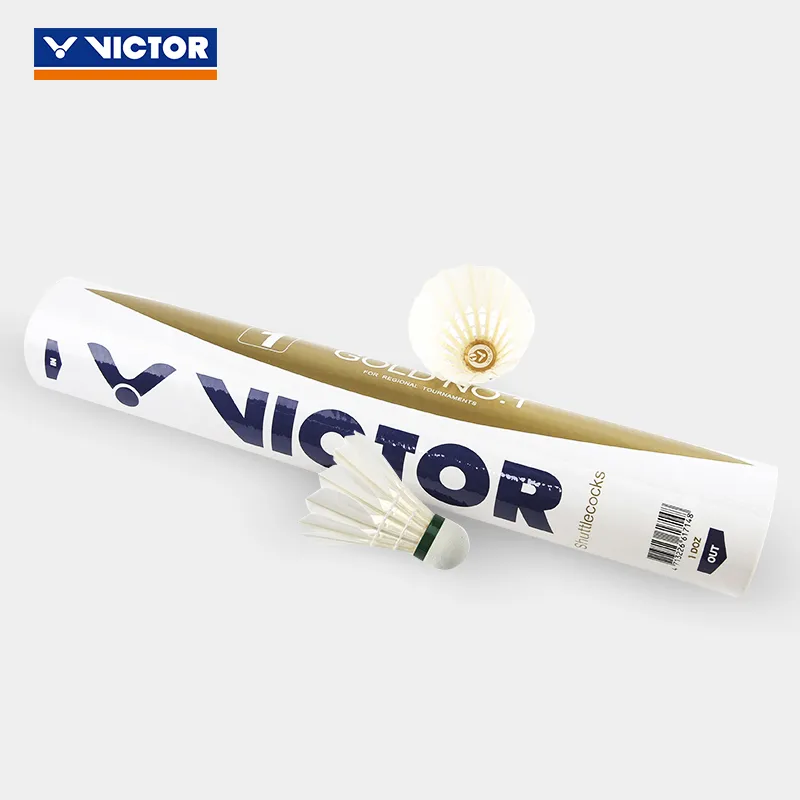 VICTOR Golden Yellow Collection Duck Feather Shuttlecock 12 Pack Water Duck Feather All Round Duck Feather Shuttlecocks-4