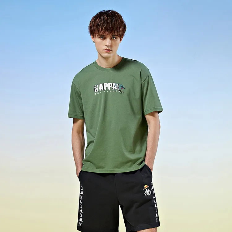 Kappa HAIZEIWANG Straight T-Shirt Unisex Quiet Green-3