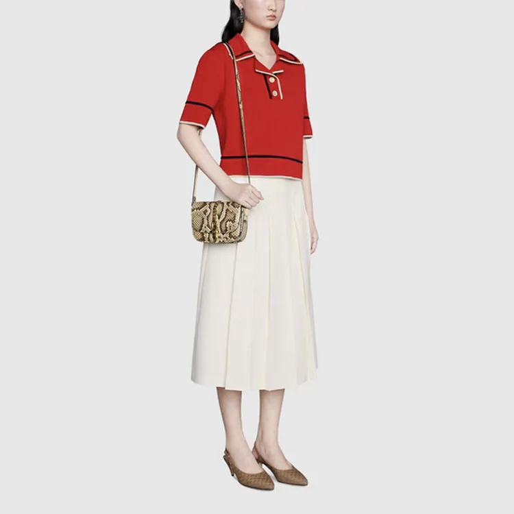 GUCCI Polo Shirts Women's Red-2