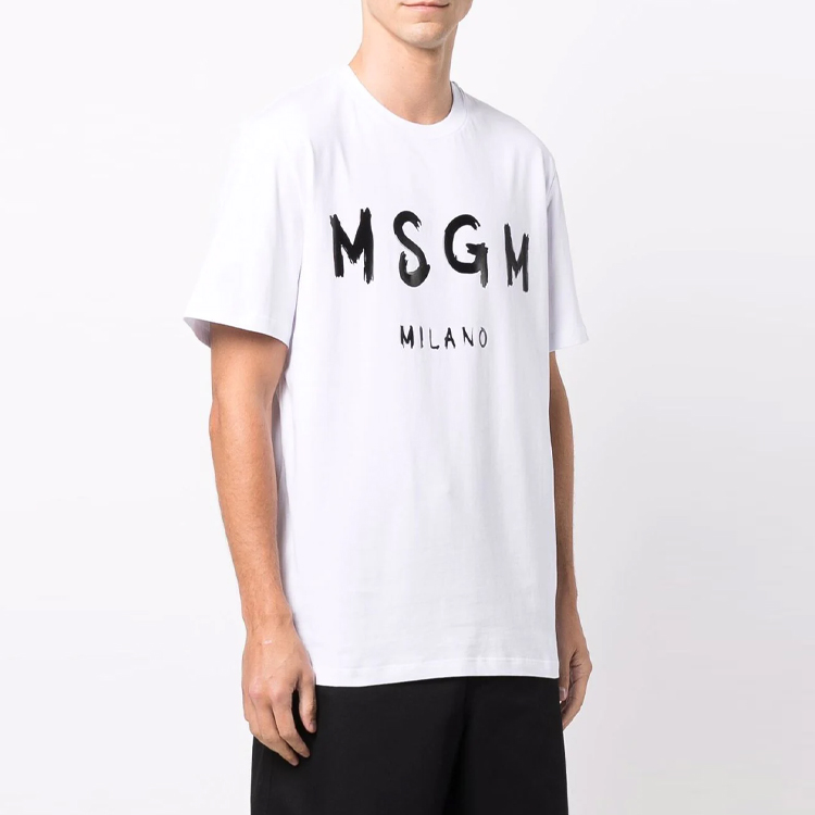 MSGM Logo Printed Crewneck Tシャツ MSGM Logo Printed Crew Neck T-Shirt - POIZON