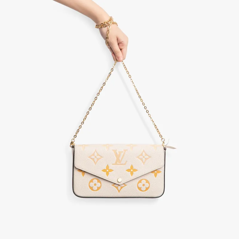 LOUIS VUITTON Felicie Pochette Monogram Empreinte Cream-7