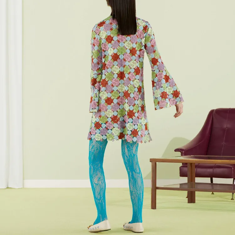 GUCCI Fw22 Tanabata Series Long-Sleeved Dresses Women's Multicolor-1