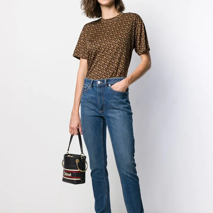 Burberry T Shirts Women's Brown-1