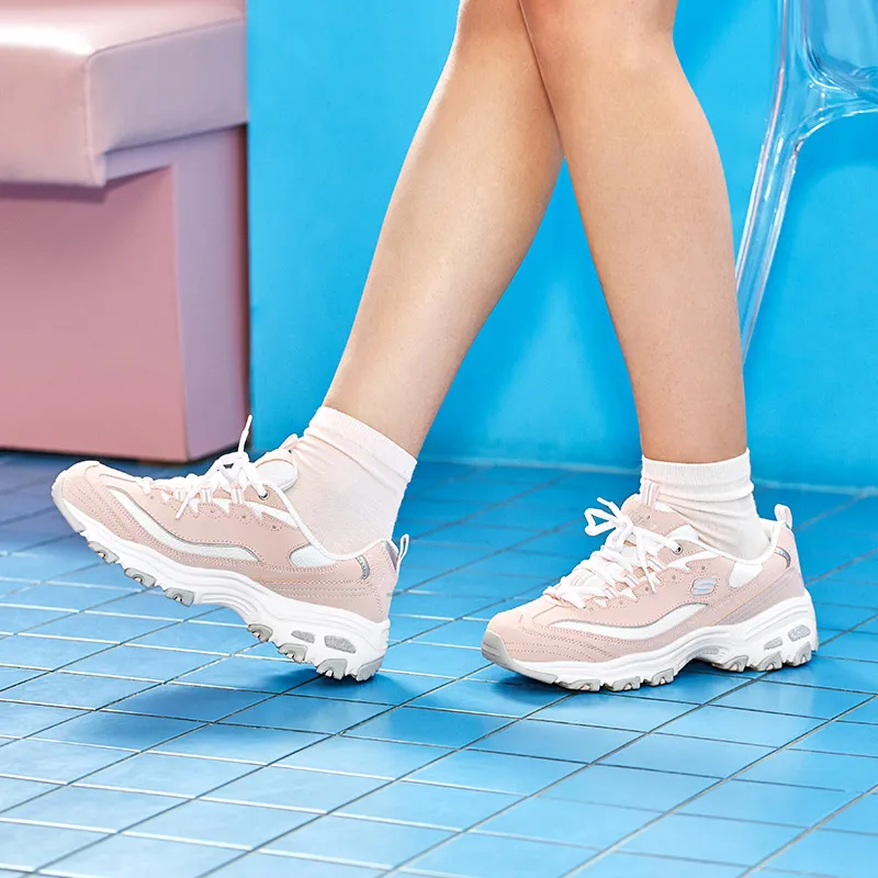 Skechers D'lites Fashion Sneakers Pink/White Women's-6