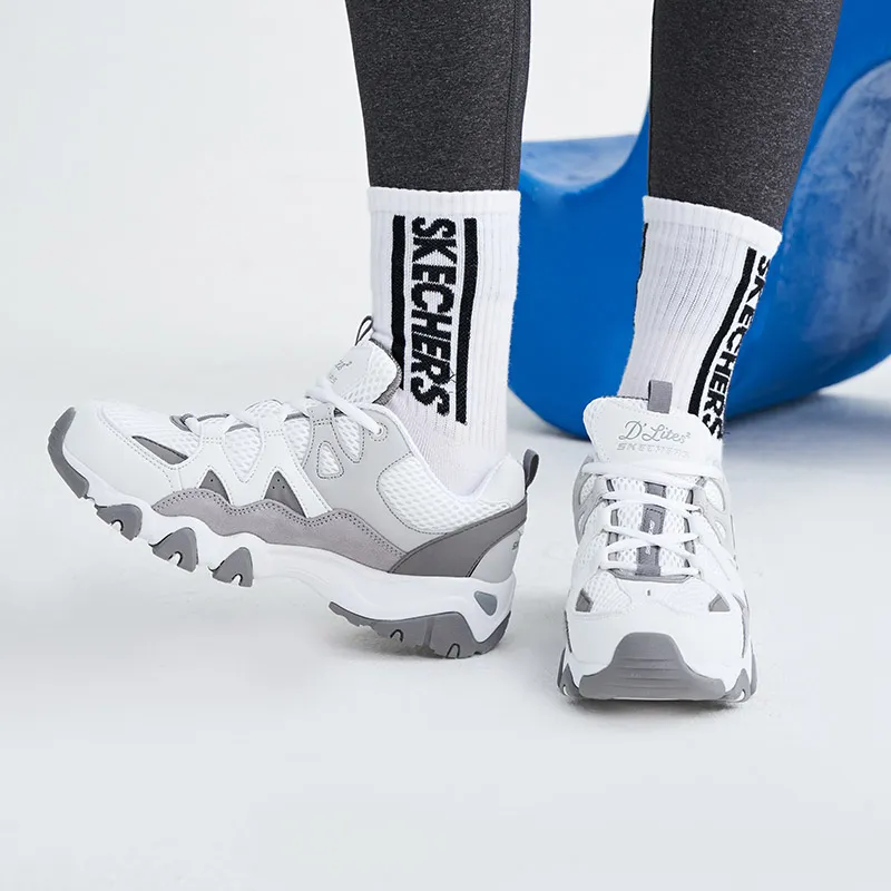 Skechers D'lites 2.0 Grey/White Women's-5