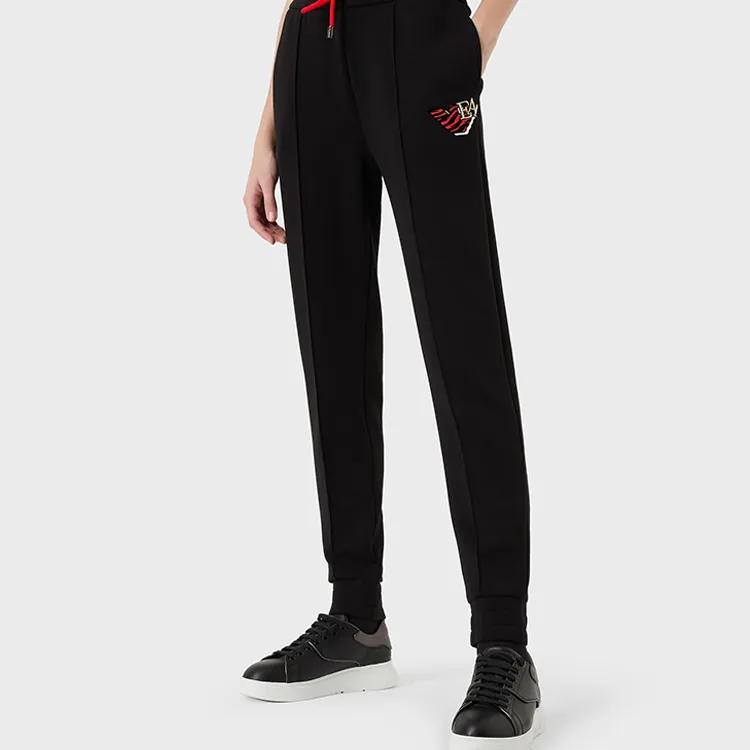 EMPORIO ARMANI EA SS22 Knitted Sweatpants Women's Black-1