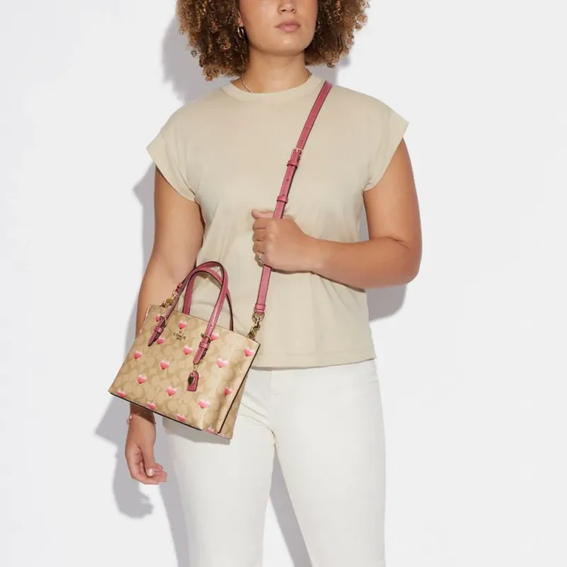 COACH Artificial Leather Tote Bag Shopping Bag Handbag Crossbody Bag Regular Women's Khaki Monogram-3