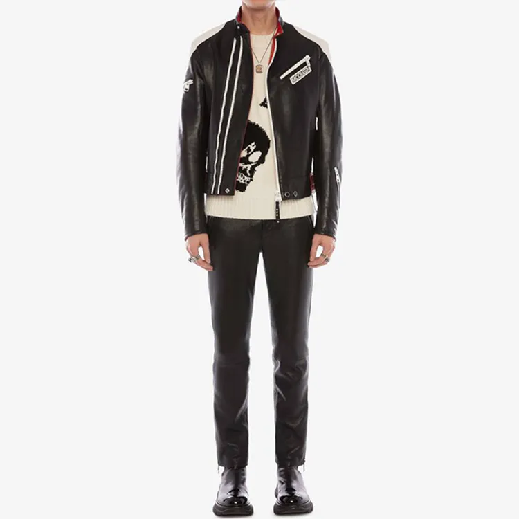 Alexander McQueen Mid Rise Leather Cropped Trousers-3