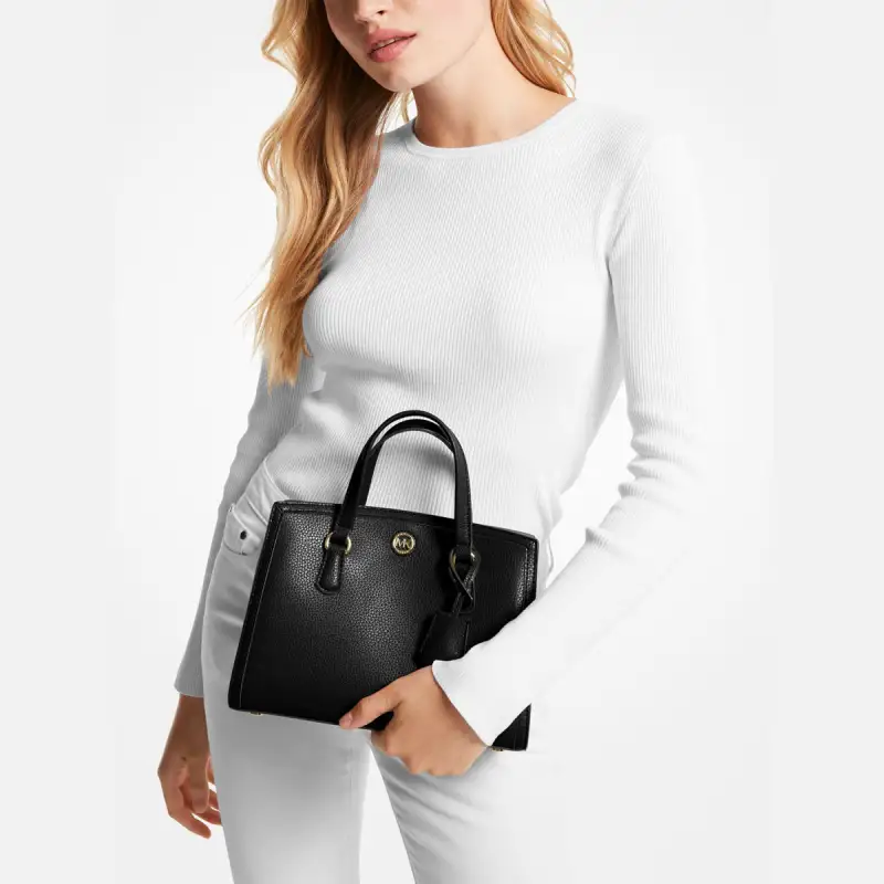 MICHAEL KORS Chantal Leather Shoulder Bag, Handbag Trumpets Women's Black-4