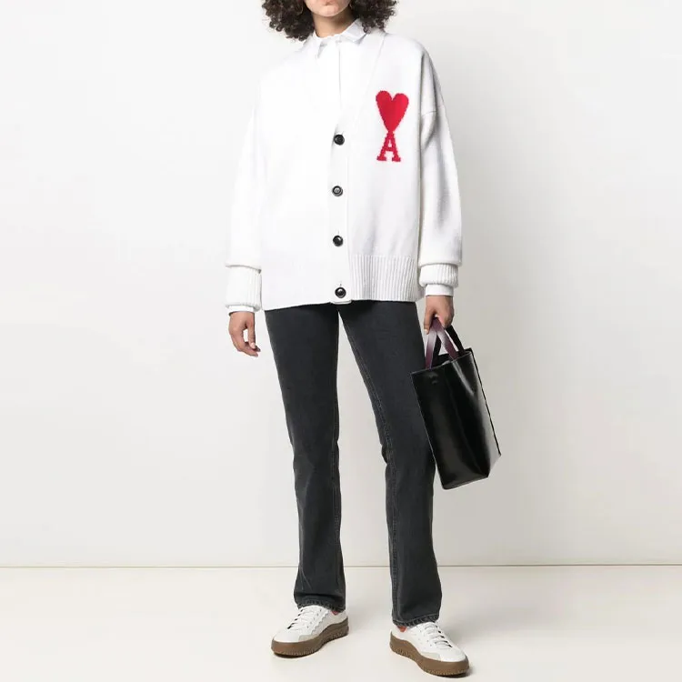 AMIPARIS Ami De Coeur Merino Wool Oversize Cardigan-1