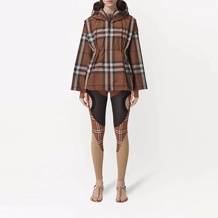 Burberry Hooded Jacket 'Dark Brown Check'-1