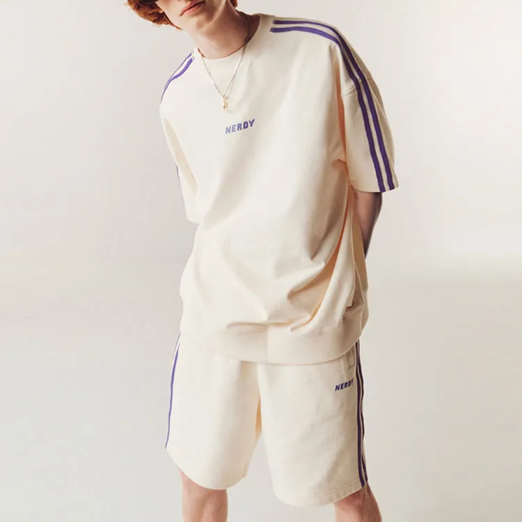 Nerdy Casual Shorts Unisex Cream-5