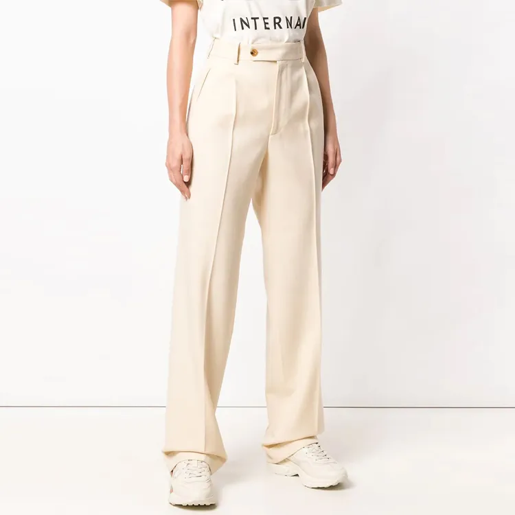 GUCCI High waisted Wide Leg Track Trousers-3