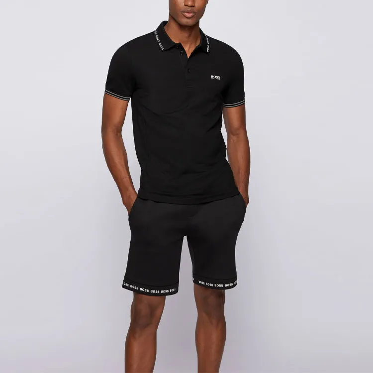 HUGO BOSS Short Sleeved Polo Shirt Men's Black-3