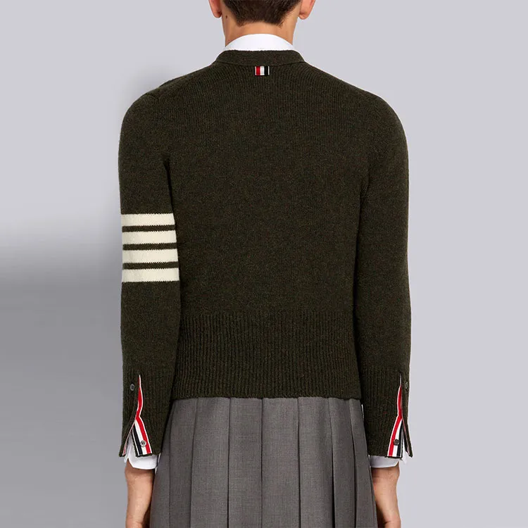 THOM BROWNE 4 Bar Knitted Cardigan-3