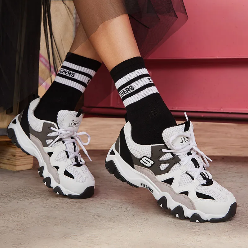 Skechers D'lites 2.0 'Black White Grey' Women's-7
