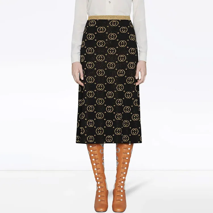 GUCCI Casual Long Skirts Women's Black-1