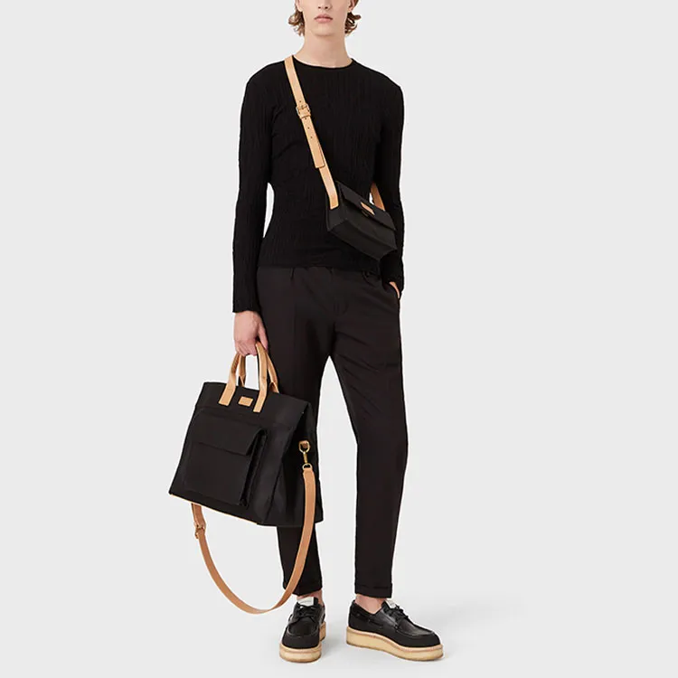 EMPORIO ARMANI SS22 Slim Fit Knitwear Men's Black-1