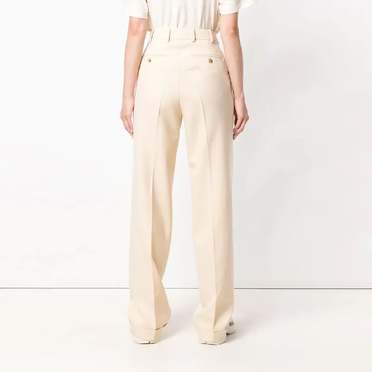 GUCCI High waisted Wide Leg Track Trousers-1