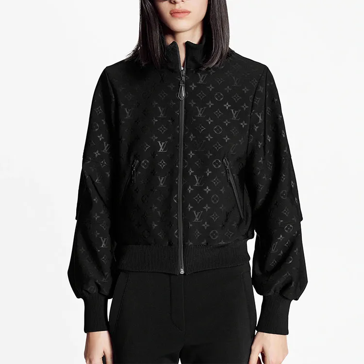 LOUIS VUITTON Embossed Monogram Zip Up Jacket-2