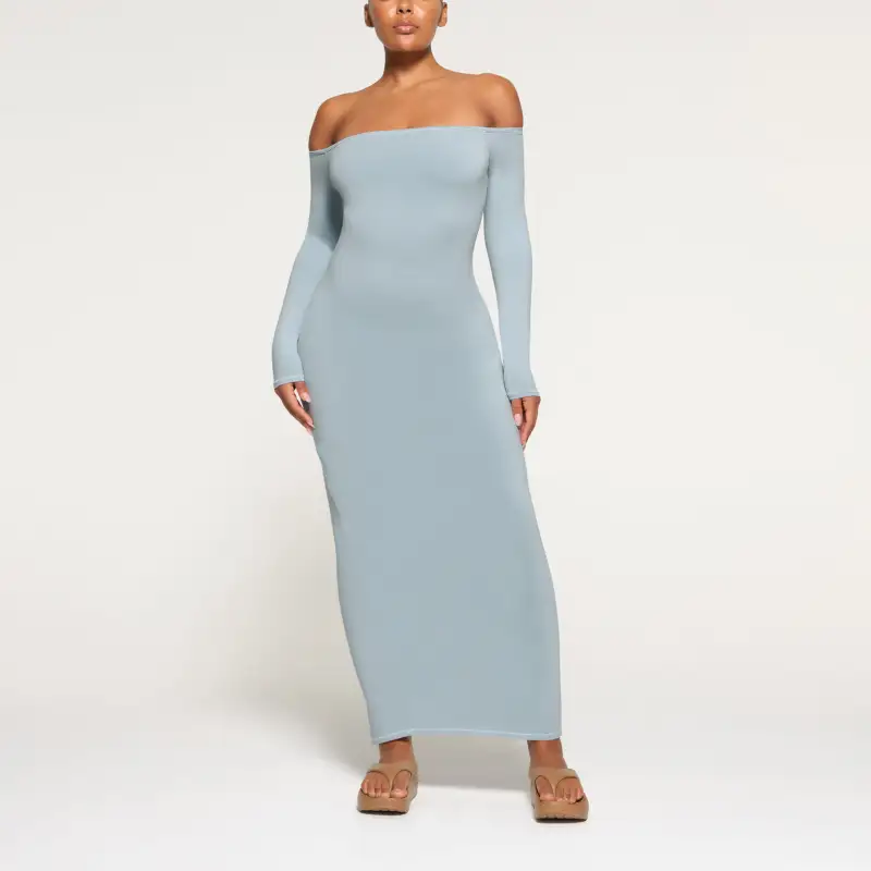 Skims Long Sleeved Dresses Women's Sky Blue-1