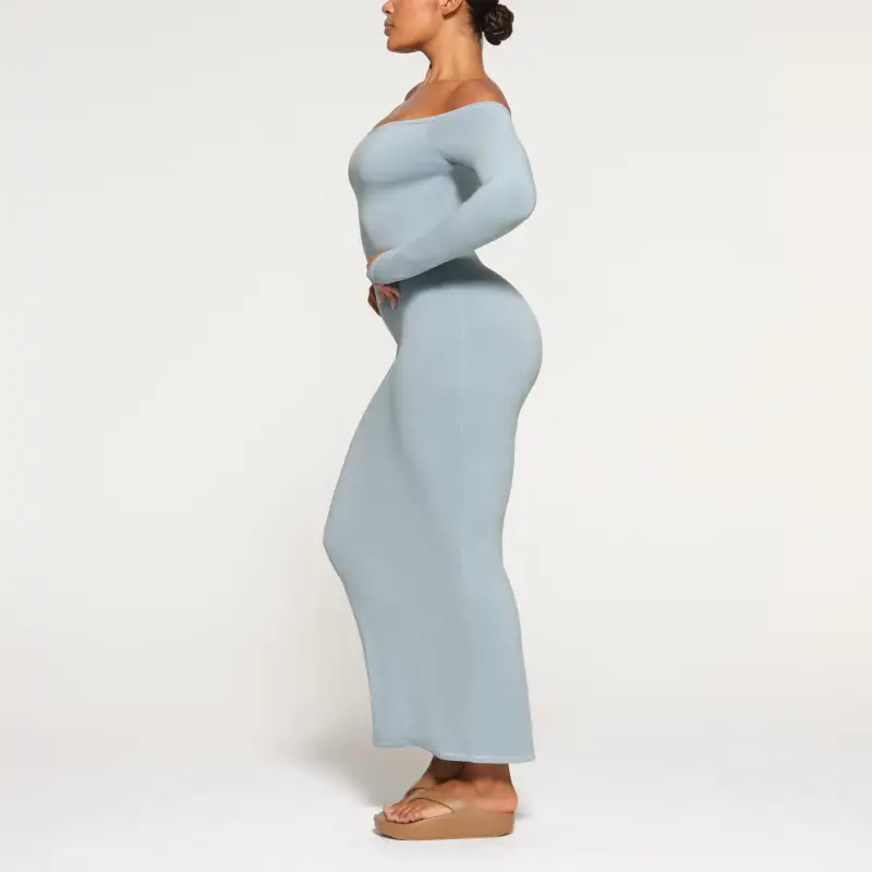 Skims Long Sleeved Dresses Women's Sky Blue-3