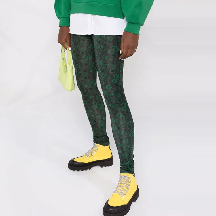 GANNI Leggings Women's Green-4