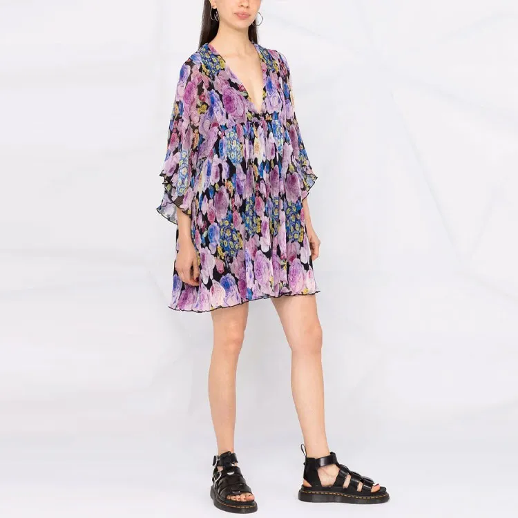 GANNI Long-Sleeved Dresses Women's Purple-3