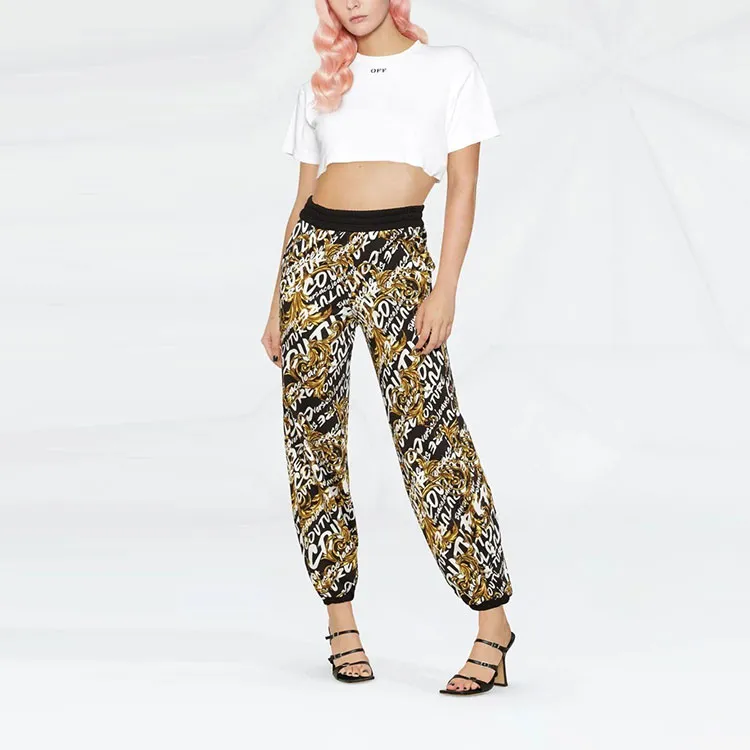 VERSACE Knitted Sweatpants Women's Yellow-1