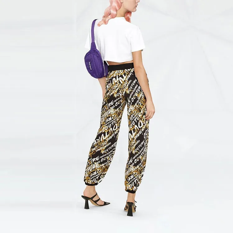 VERSACE Knitted Sweatpants Women's Yellow-3